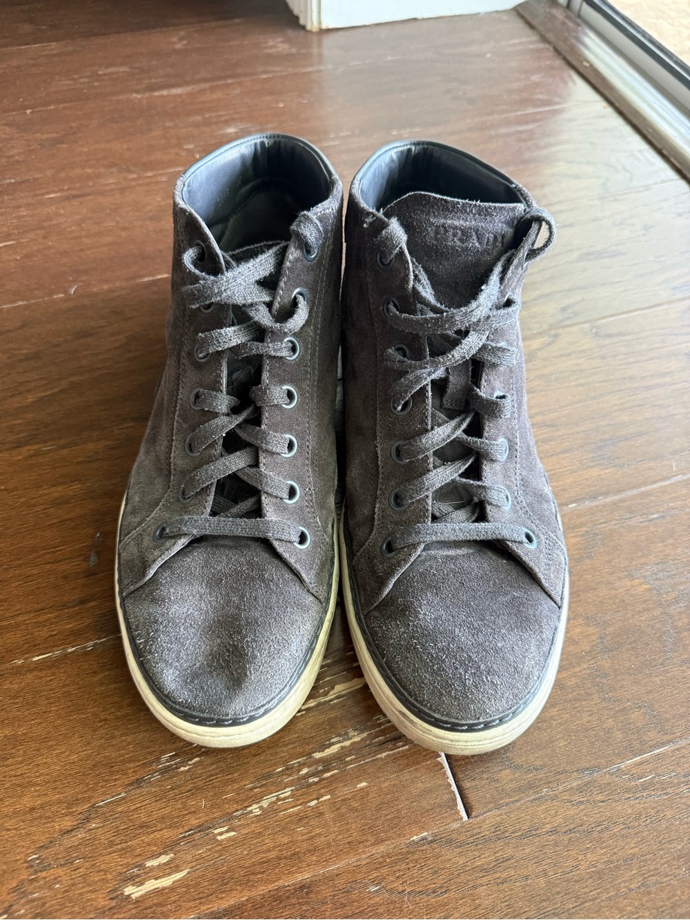 Authenticated Prada Men’s Gray Suede Downtown PRADA size 10